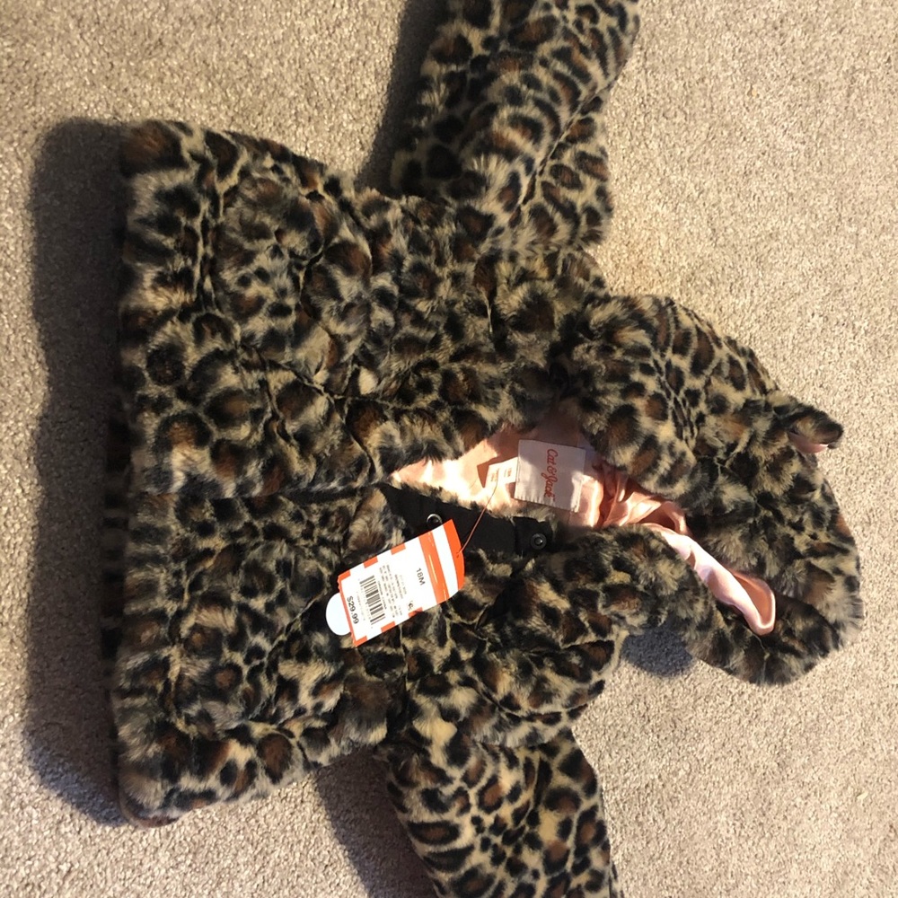 Cat & Jack NWT animal print zip up - 12 months